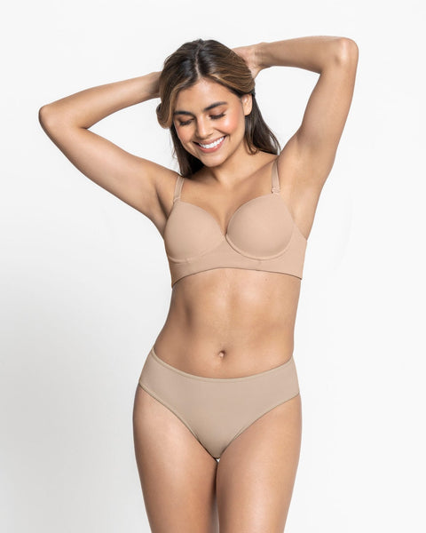 Paquete x 3 calzones tipo bikini en algodón con total cubrimiento#color_s08-cafe-blanco-marfil