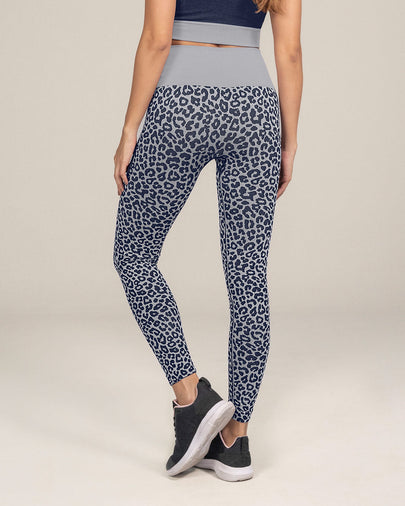 Legging deportivo de control y tiro alto en tecnología seamless sin costuras#color_420-animal-print-azul