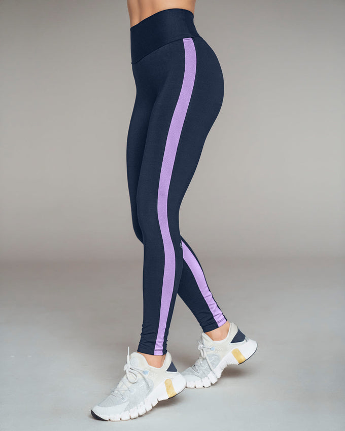 Legging con laterales en contraste Leonisa Active by Silvy Araujo#color_515-azul-oscuro