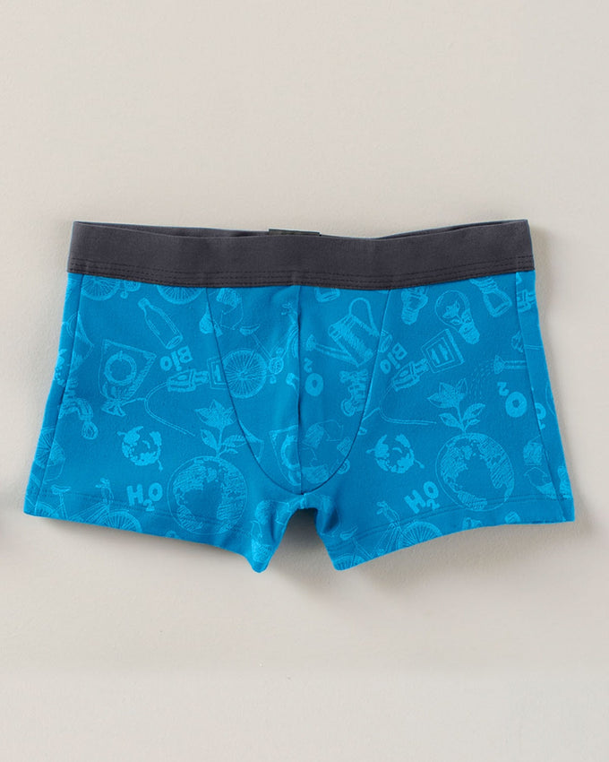 Paquete x2 bóxers en algodón para niños#color_s48-azul-estampado-aguamarina