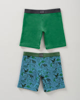 Pack x2 bóxer largo en algodón para niño#color_s16-verde-estampado