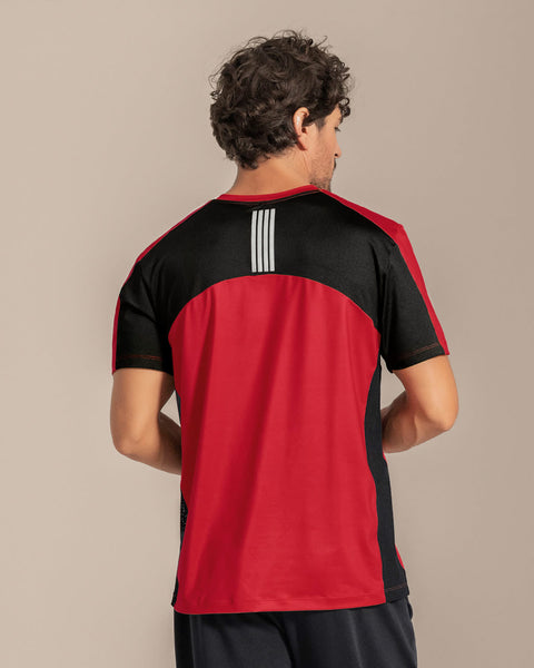 Camiseta tecnológica deportiva con mallas transpirables#color_340-rojo