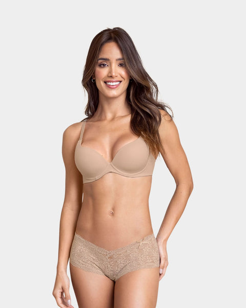 Sostén de realce medio con cargaderas multiusos#color_802-cafe-claro