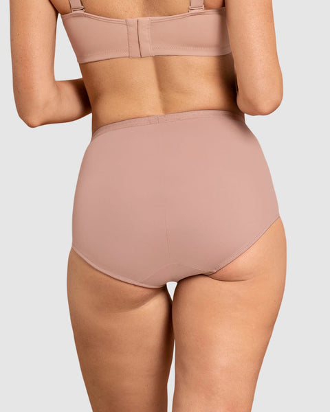 Calzón  clásico de control suave con toques de encaje en abdomen#color_a22-rosa-viejo