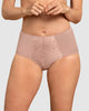 Calzón  clásico de control suave con toques de encaje en abdomen#color_a22-rosa-viejo