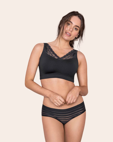 Sostén tipo top ultra confort multiusos y de mastectomía#color_700-negro