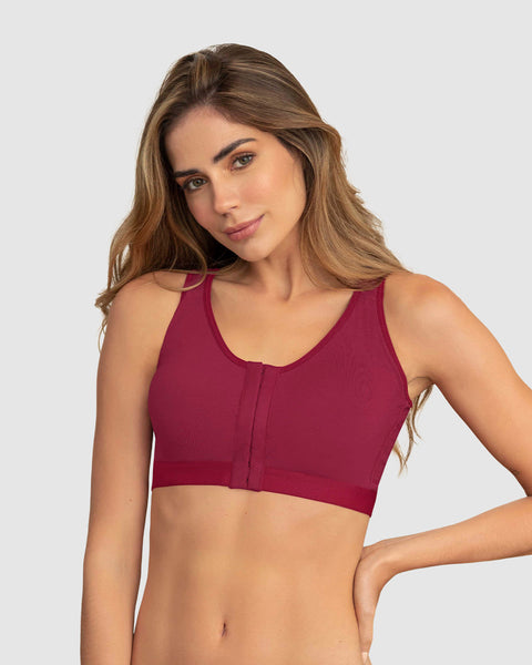 Sostén tipo top multiusos ultracómodo en algodón All in One Bra#color_259-vino