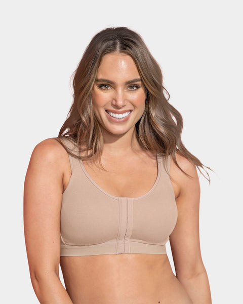 Sostén tipo top multiusos ultracómodo en algodón All in One Bra#color_802-cafe-claro