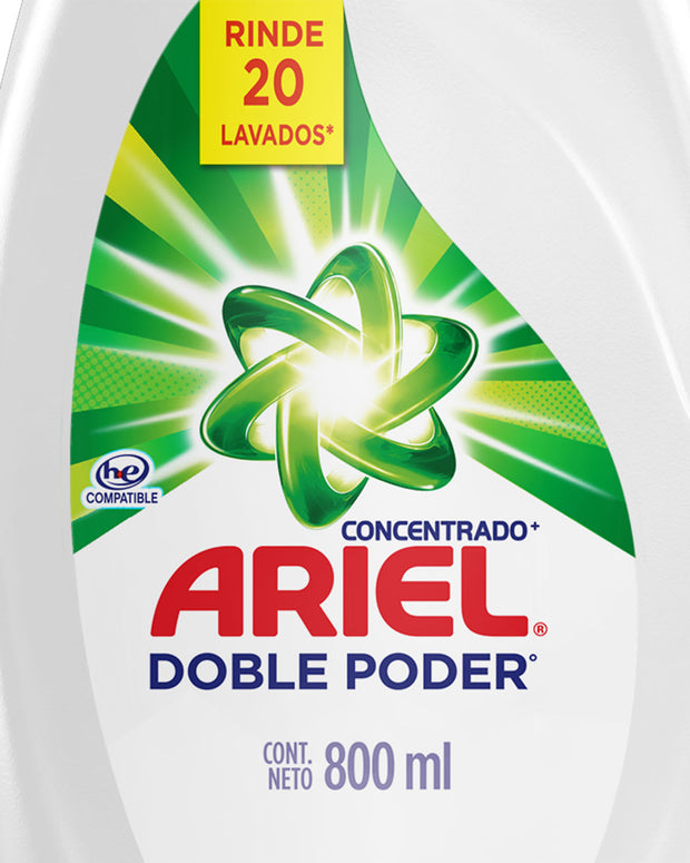 Detergente líquido concentrado ariel doble poder#color_sin-color