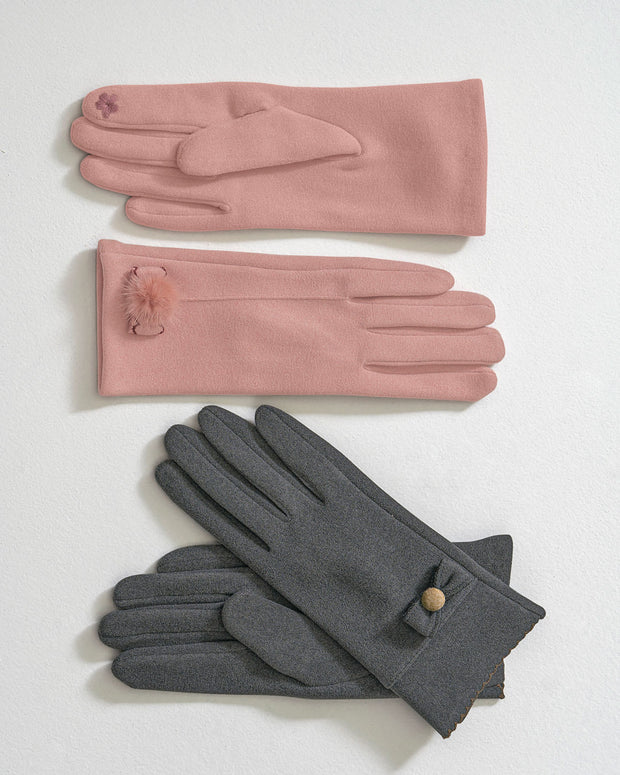 Set X2 guantes de invierno#color_998-rosado-gris