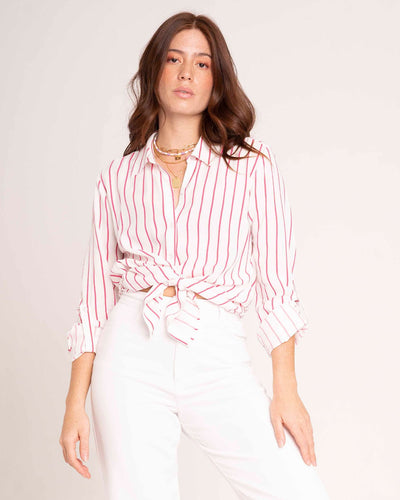 Blusa manga larga con charretera y botón#color_946-rayas-fucsia