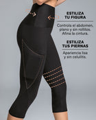 Capri deportivo de control de abdomen y muslos con bolsillo lateral