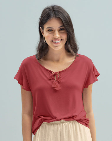 Camiseta con boleros y detalle de borlas#color_221-terracota