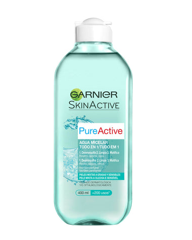 Skin active pure active agua micelar todo en 1 garnier#color_pure-active