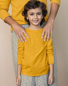 Camiseta manga básica larga cuello redondo para niño