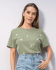 Camiseta en algodón manga corta con estampado localizado#color_616-verde
