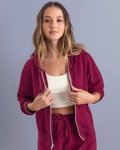 Chaqueta manga larga con cierre funcional frontal#color_017-morado