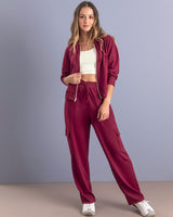 Pantalón largo con elástico en cintura y bolsillos laterales#color_017-morado