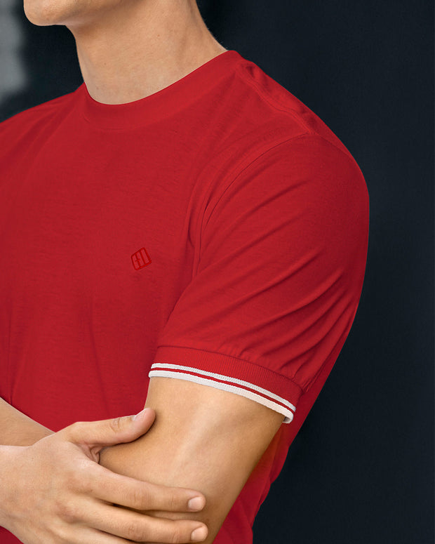 Camiseta cuello redondo manga corta#color_302-rojo