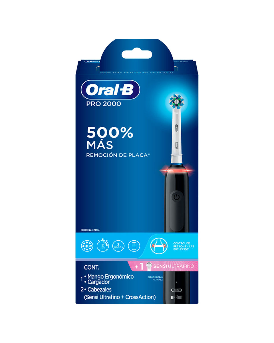 Cepillo eléctrico oralb pro 2000 recargable con repuesto